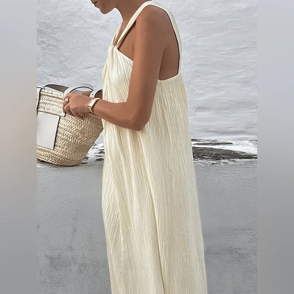 COMMENSE NWT CREAMY KNOT MAXI DRESS - Picture 7 of 7